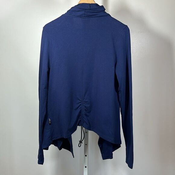 SPLITS59 Women's Draped Open Front Cardigan Jacket Blue Size Medium - Picture 7 of 11